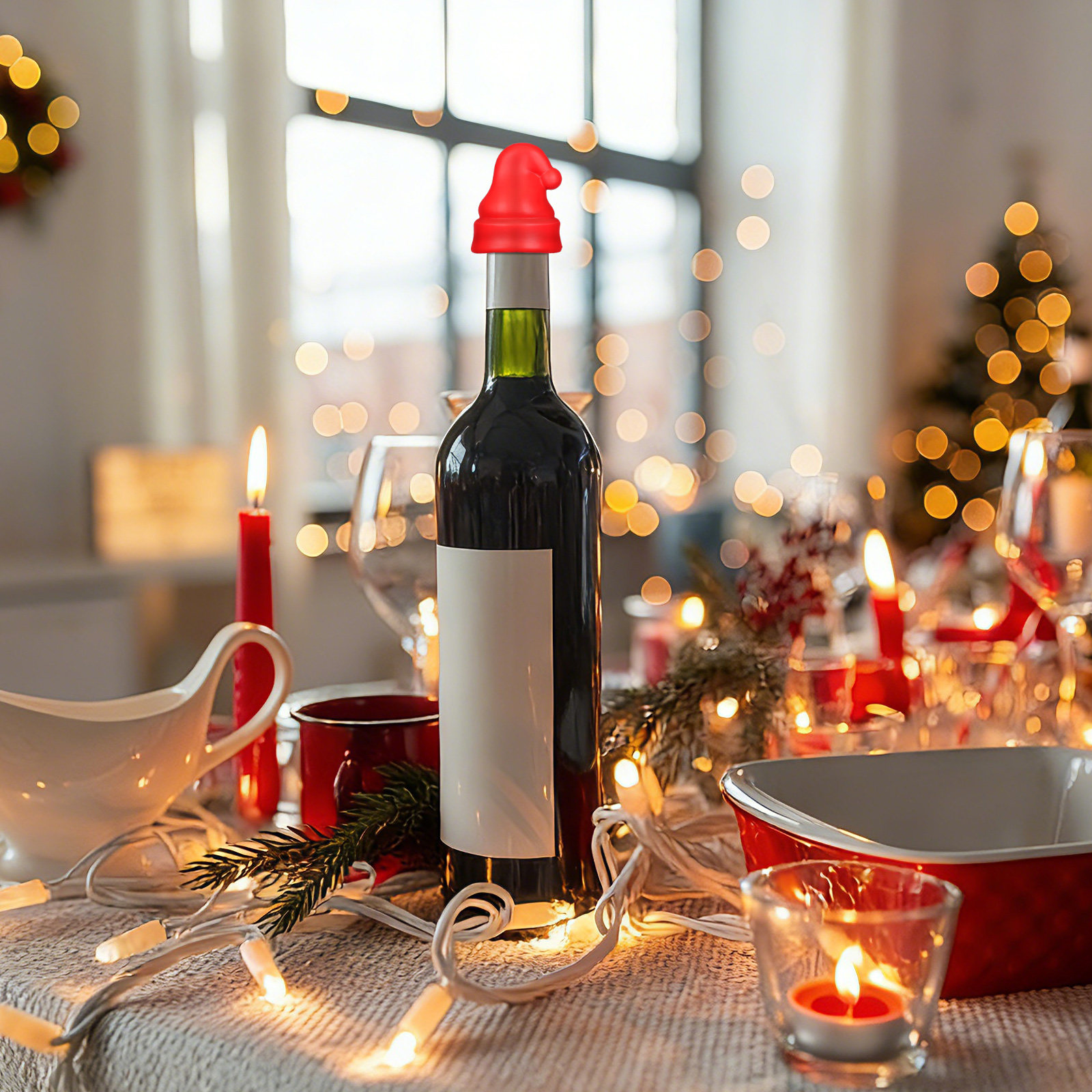 ชุดจุกปิดขวดไวน์ลายหมวกซานต้าข - Wine Beer Hat บทวิจารณ์และราคา