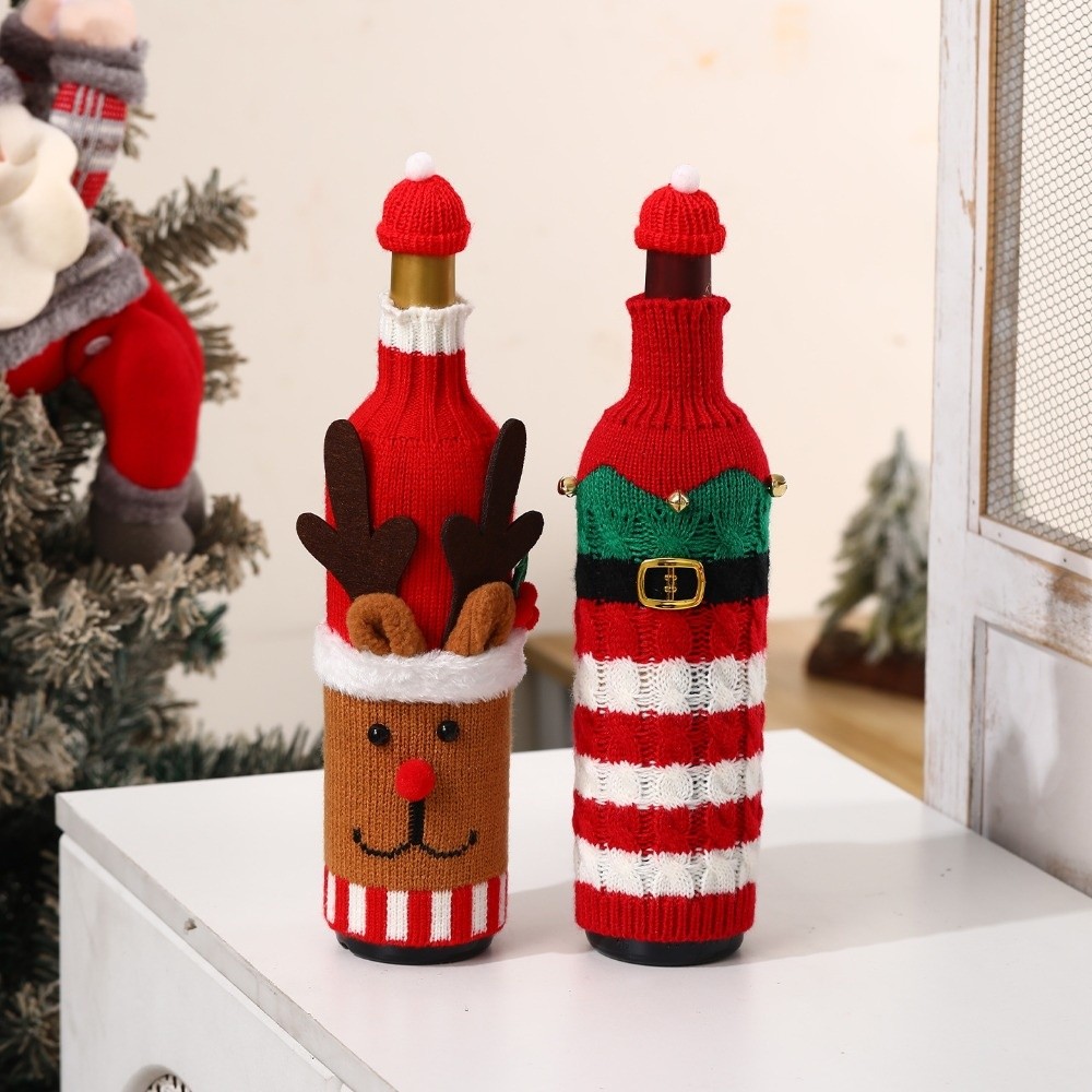 ปลอกขวดไวน์ถักลายคริสต์มาส พร้ - Wine Beer Hat บทวิจารณ์และราคา