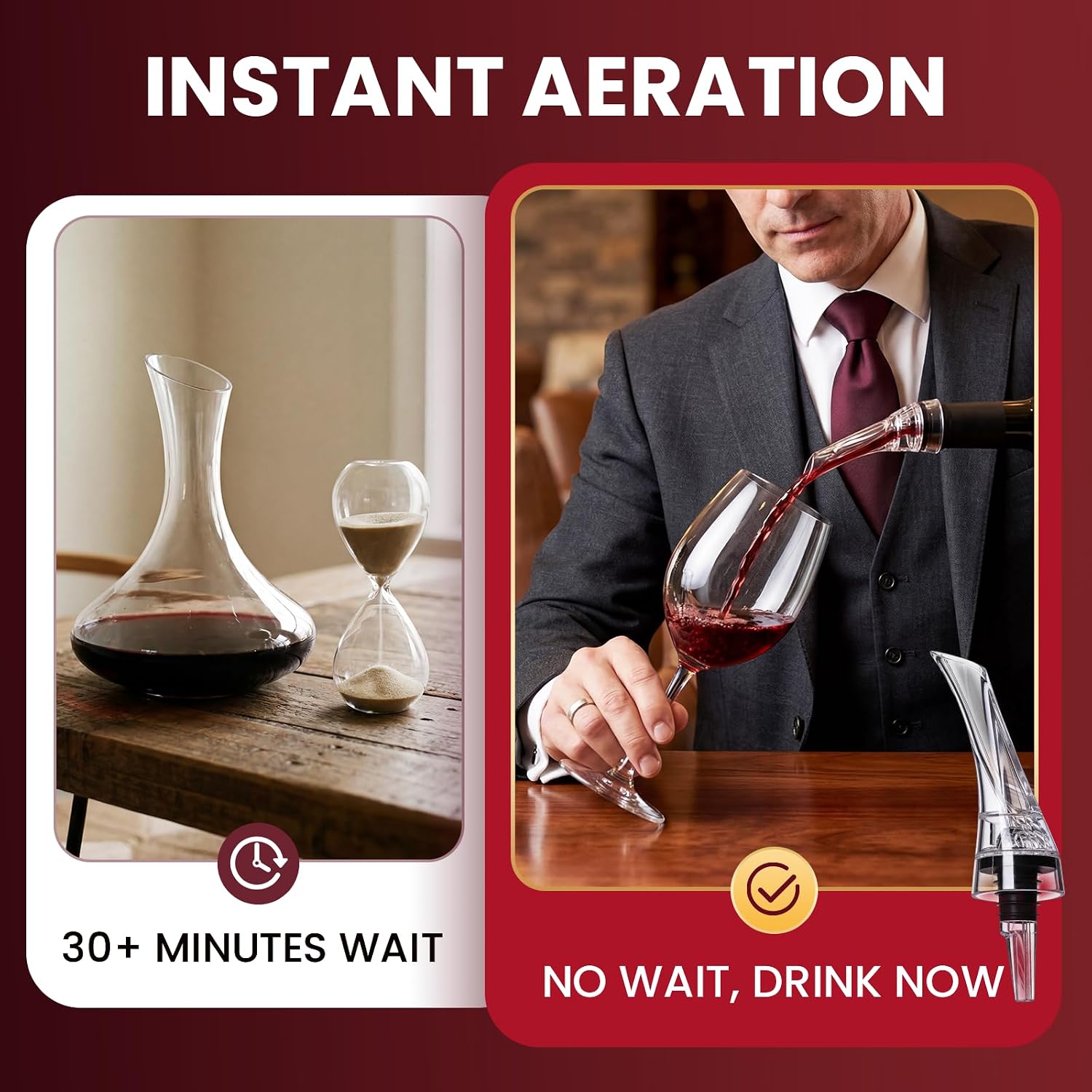 1 ชิ้น ที่กรองไวน์แบบพกพา หัวเ - Wine Aerator Pour บทวิจารณ์และราคา