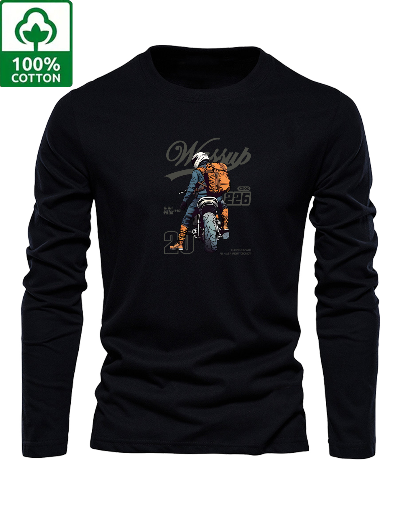 เสื้อยืดแขนยาวผู้ชาย ผ้าฝ้าย 1 - Wine & Beer Guayaquil บทวิจารณ์และราคา